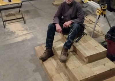 Photo of Dean after the completion of heavy duty stair unit for a Rapid City customer.