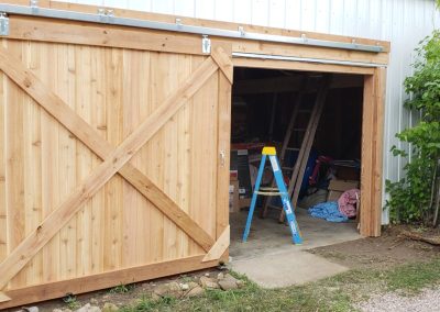 Photo of custom, sliding barn door.