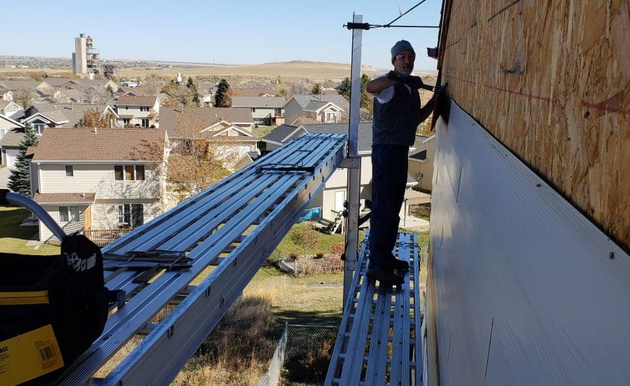 Siding Blue Ladder Construction