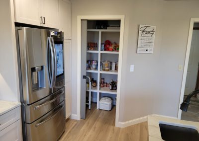 Photo of an added pantry within the newly remodeled kitchen.